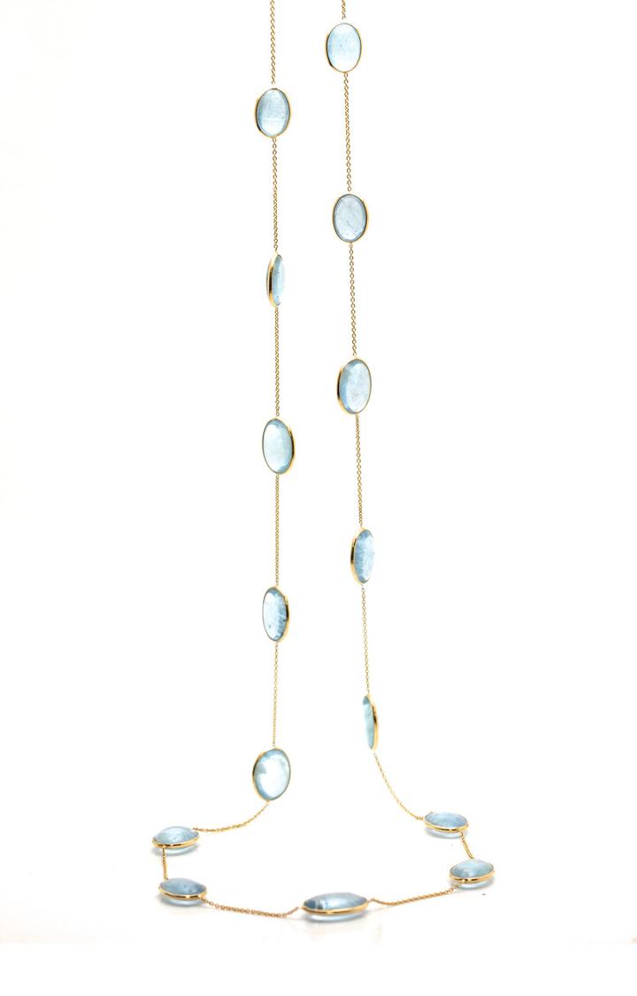 Tresor Collection - 18k Yellow Gold Necklace With Aquamarine Default Title