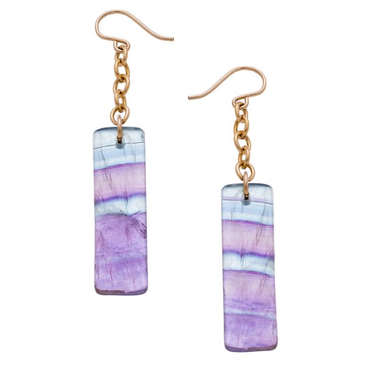 Heather Hawkins - Bar Gemstone Drop Earrings - Multiple Colors