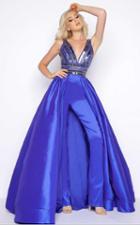 Cassandra Stone - 48463a V Neck Gown With Over Skirt
