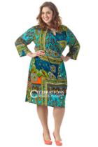 Sydney's Closet - Ce1514 Plus Size Dress In Print/multi