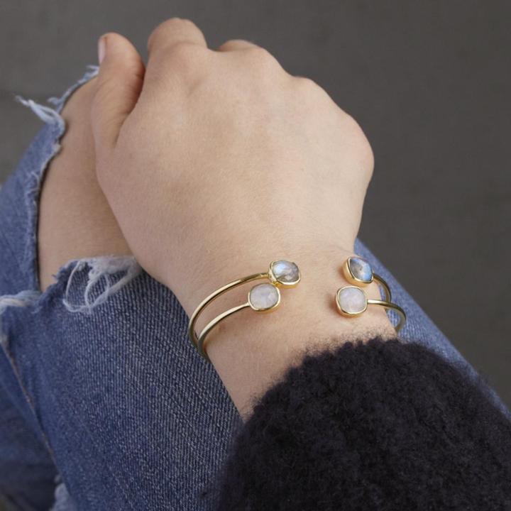 Margaret Elizabeth - Cushion Cut Bangle Aqua Chalcedony