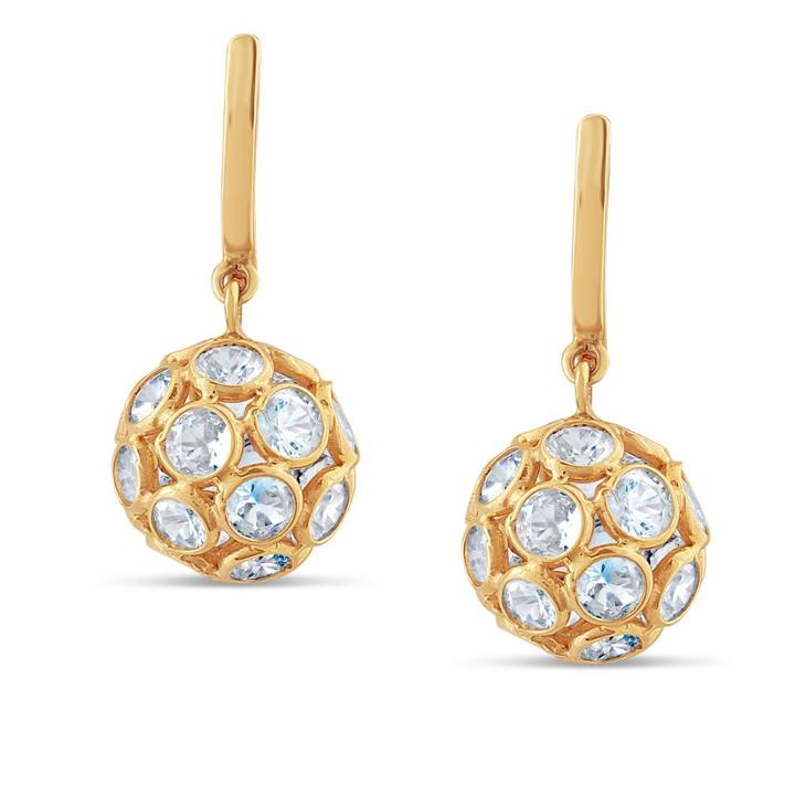 Tresor Collection - Rainbow Moonstone Sphere Ball Earrings In 18k Yellow Gold