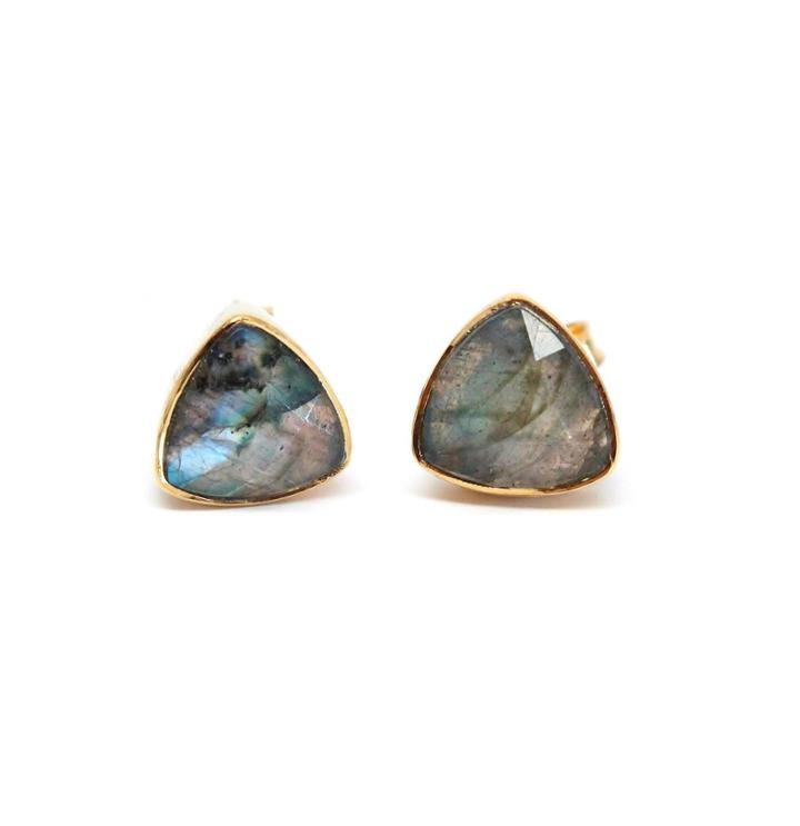 Rachael Ryen - Triangle Gemstone Studs In Labradorite