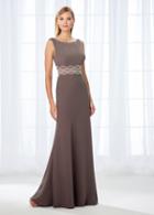 Cameron Blake - 118662 Classic Bateau Beaded Low Back Evening Gown
