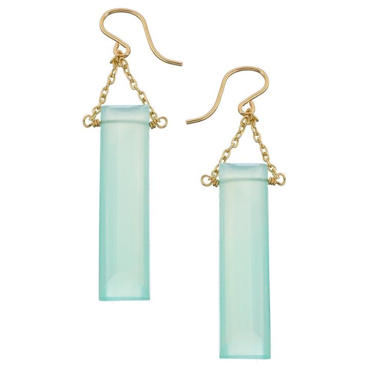 Heather Hawkins - Large Cut Baguette Gemstone Drop Earrings
