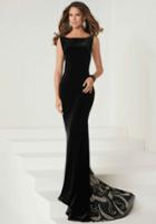 Tiffany Homecoming - 16278 Bateau Neck Paisley Ornate Velvet Gown