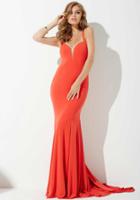 Jovani - Red Fitted Jersey Prom Dress Jvn25092