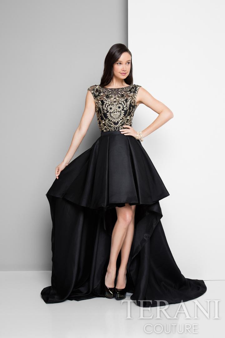 Terani Prom - Dimensional Hi-low Gown With Train 1712p2538