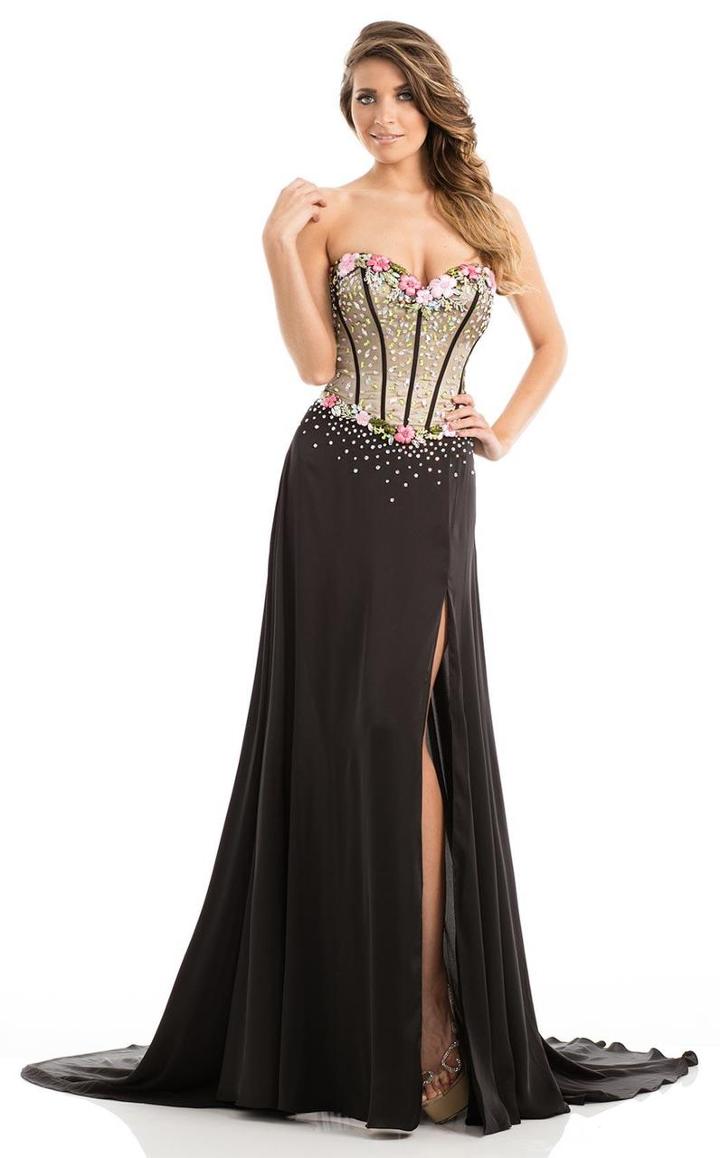 Johnathan Kayne - 7066 Beautiful Floral Sequin Corset Gown