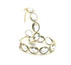 Tresor Collection - 18k Yellow Gold Medium Gemstone Hoop Earrings In Sky Blue Topaz
