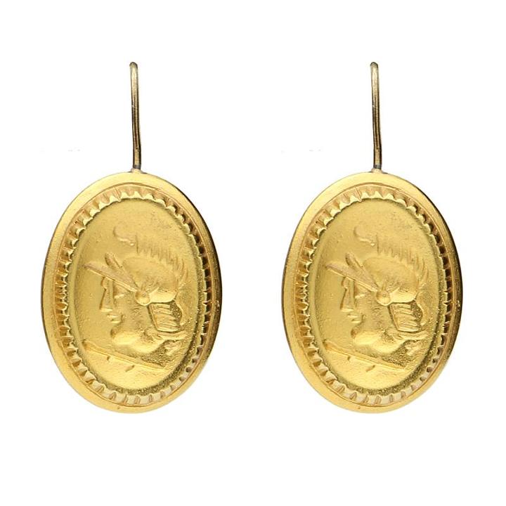 Ben-amun - Royal Charm Gold Cameo Fish Hook Earrings