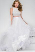 Jovani - Long Tulle Two-piece Prom Ballgown 42893