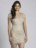 Lara Dresses - 33608 Glittering Cap Sleeve Short Dress