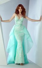 Mnm Couture - G0836 Embroidered Ruffle Overlay Skirt Dress