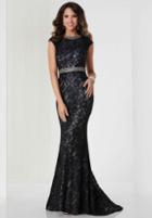 Tiffany Homecoming - 46118 Lavish Lace Jewel Neckline Long Gown