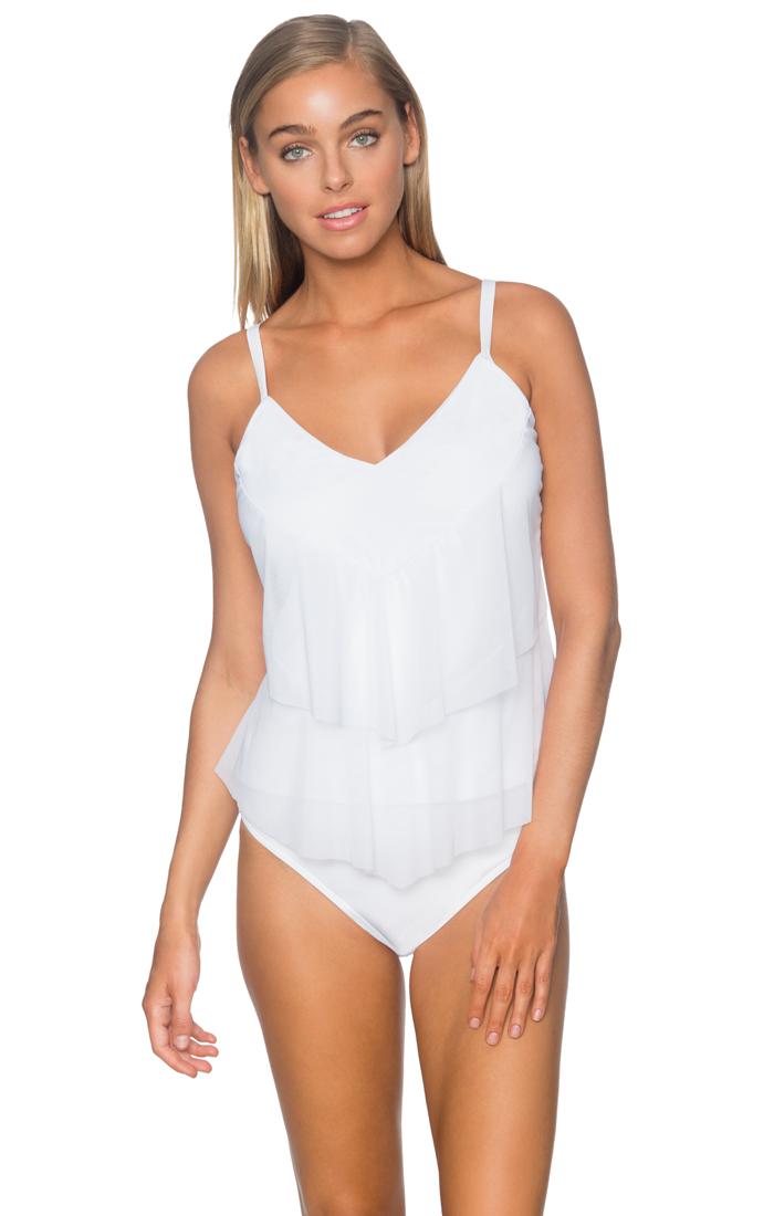 Sunsets Swimwear - Ava Tiered Tankini Top 72efghwhit