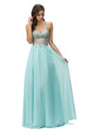 Dancing Queen - Floor Length Iridescent V-neck Chiffon Dress 8998