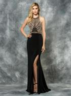 Colors Dress - 1700 Beaded Halter Neck Evening Gown