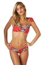Montce Swim - Red Floral Cabana Top X Euro Bottom Bikini Set
