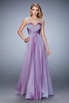 La Femme - 22338 Embellished Ruched Chiffon Keyhole Gown