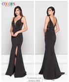 Colors Dress - 1903 Adorned Sheer Panel Sleeveless Gown