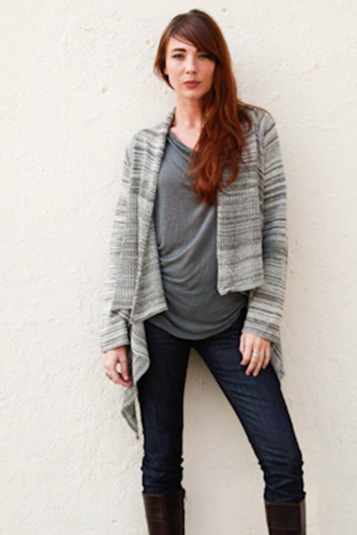 Goddis - Hana Slouchy Drape Sweater In Argila