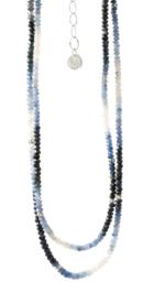 Nina Nguyen Jewelry - September Sapphire Birthstone Harmony Long Silver Necklette