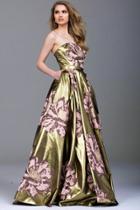 Jovani - 50990 Strapless Gold Floral Print Ballgown