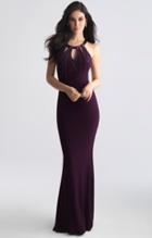 Madison James - 18-698 Beaded Cutout Sheath Jersey Dress