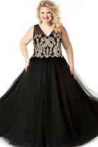 Celebrations By Sydney's Closet - Ce1816 Illusion V-neck A-line Dress