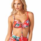 Montce Swim - Red Floral Prima Tassels Top
