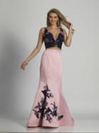 Dave & Johnny - A6559 Two-piece Deep V-neck Mermaid Gown