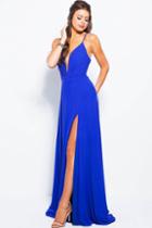 Jovani - Jvn51367 Chic Deep V-neck A-line Dress