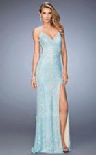La Femme - 22417 Bedazzled V-neck Sheath Dress