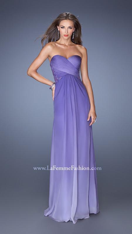 La Femme - Ruched Sweetheart Dress In Majestic Purple 19549