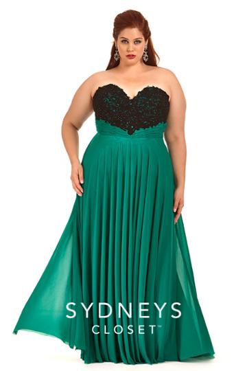 Sydney's Closet - Sc7179 Plus Size Dress In Green