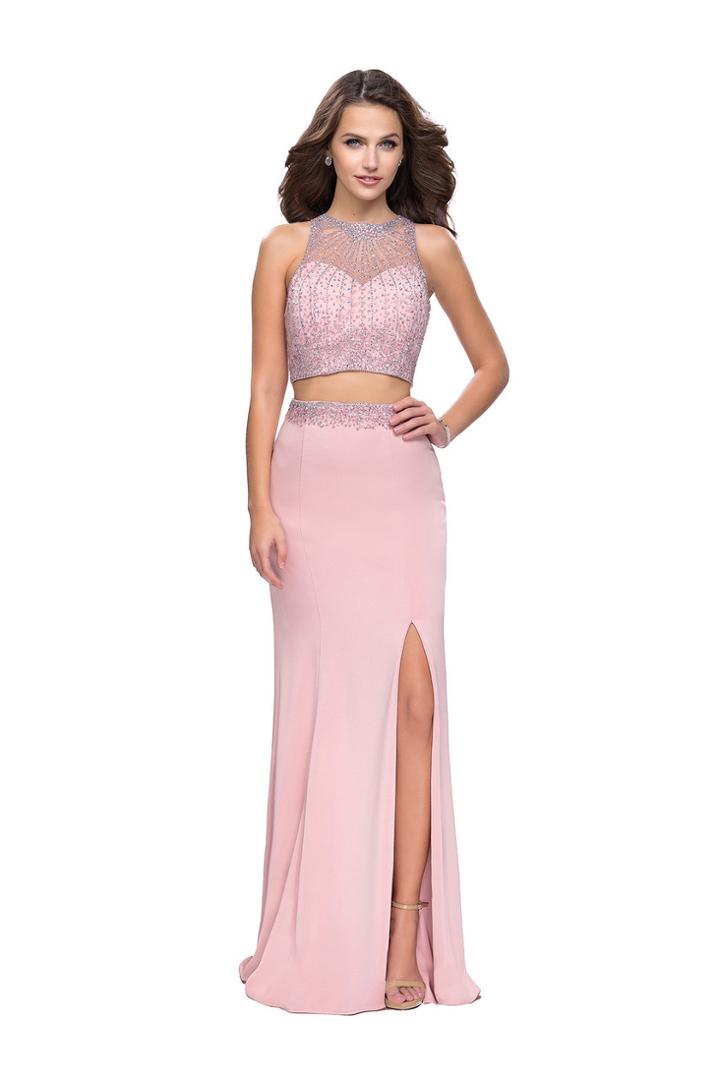 La Femme Gigi - 26063 Beaded Two-piece Jersey Sheath Gown