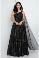 Terani Evening - 1722e4220 Asymmetric Neckline A-line Evening Gown