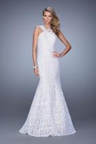 La Femme - 21389 Halter Lace Trumpet Gown