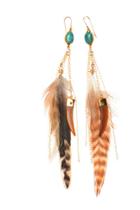 Heather Gardner - Turquoise Feather & Tusk Earrings