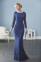 Christina Wu Elegance - 20234 Quarter Length Sleeve Lace Sheath Dress