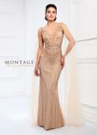 Ivonne D For Mon Cheri - 218d30 Beaded Lace V-neck Sheath Dress