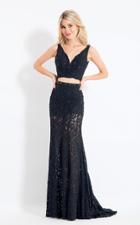 Rachel Allan - 6213 Two Piece Lace V-neck Gown