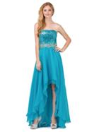 Dancing Queen - Strapless Sequined High Low A-line Dress