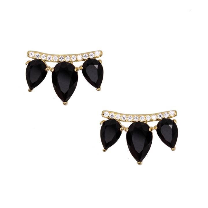 Rachael Ryen - Gemstone Wing Studs - Black Onyx