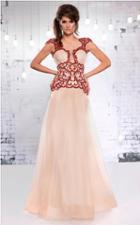 Mnm Couture - 9560 Bedazzled Illusion Bateau A-line Dress