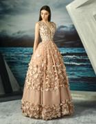 Mnm Couture - Butterfly Appliqued Ballgown G0829