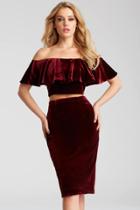 Jovani - 51450 Ruffled Off-shoulder Two-piece Dress