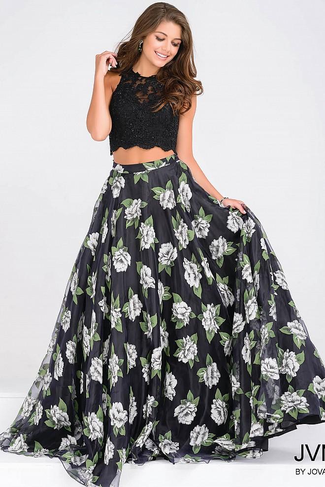 Jovani - Two-piece Lace Bodice Prom Ballgown Jvn48101