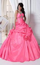 Tiffany Designs - 56216 Rosette Accented Strapless Ballgown